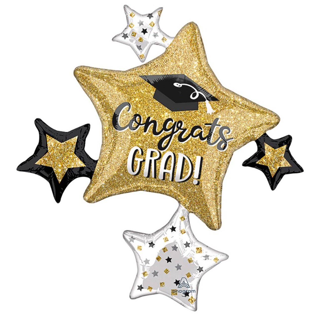 Anagram 35 Inch Grad Sparkle Star Cluster Balloon for Graduation Party Decoration